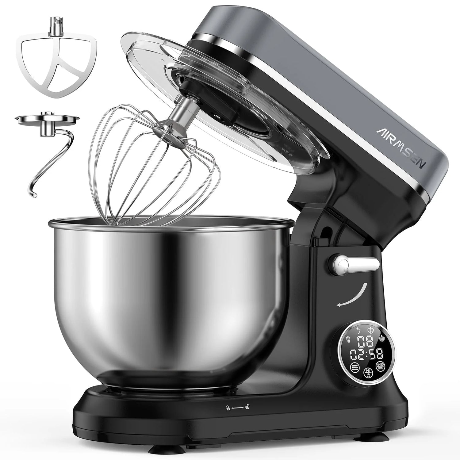 Stand Mixer with Timer, 11-Speed Electric Mixer for Kitchen, 5.5 QT Cake Mixer